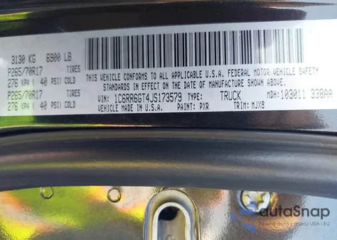 2018 Ram 1500 Slt 4X2 6'4 Box from USA, damaged, VIN 1C6RR6GT4JS173579